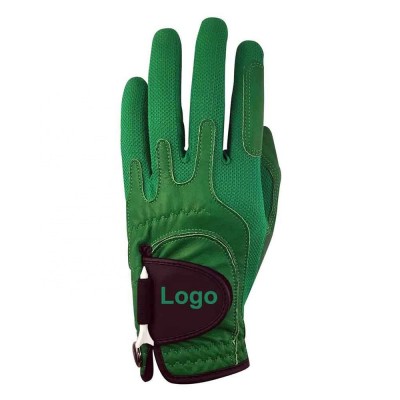 Custom high quality green golf gloves cabretta leather