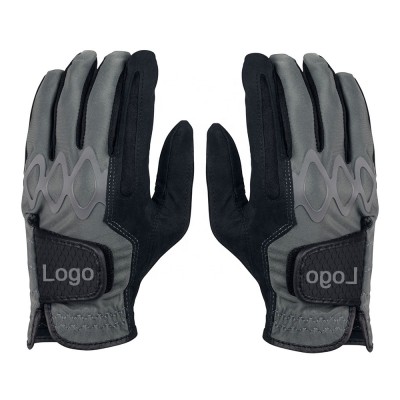 Custom LOGO best quality microfiber golf gloves black