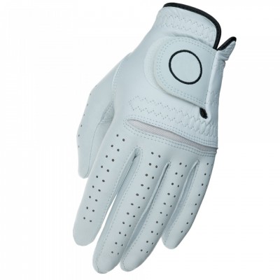 New design white Customized logo PU cabretta Leather Golf gloves for sale