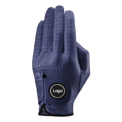 Wholesale cabretta leather purple golf gloves custom logo high quality