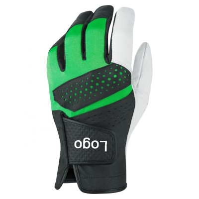 Wholesale colored green golf gloves cabretta leather custom logo